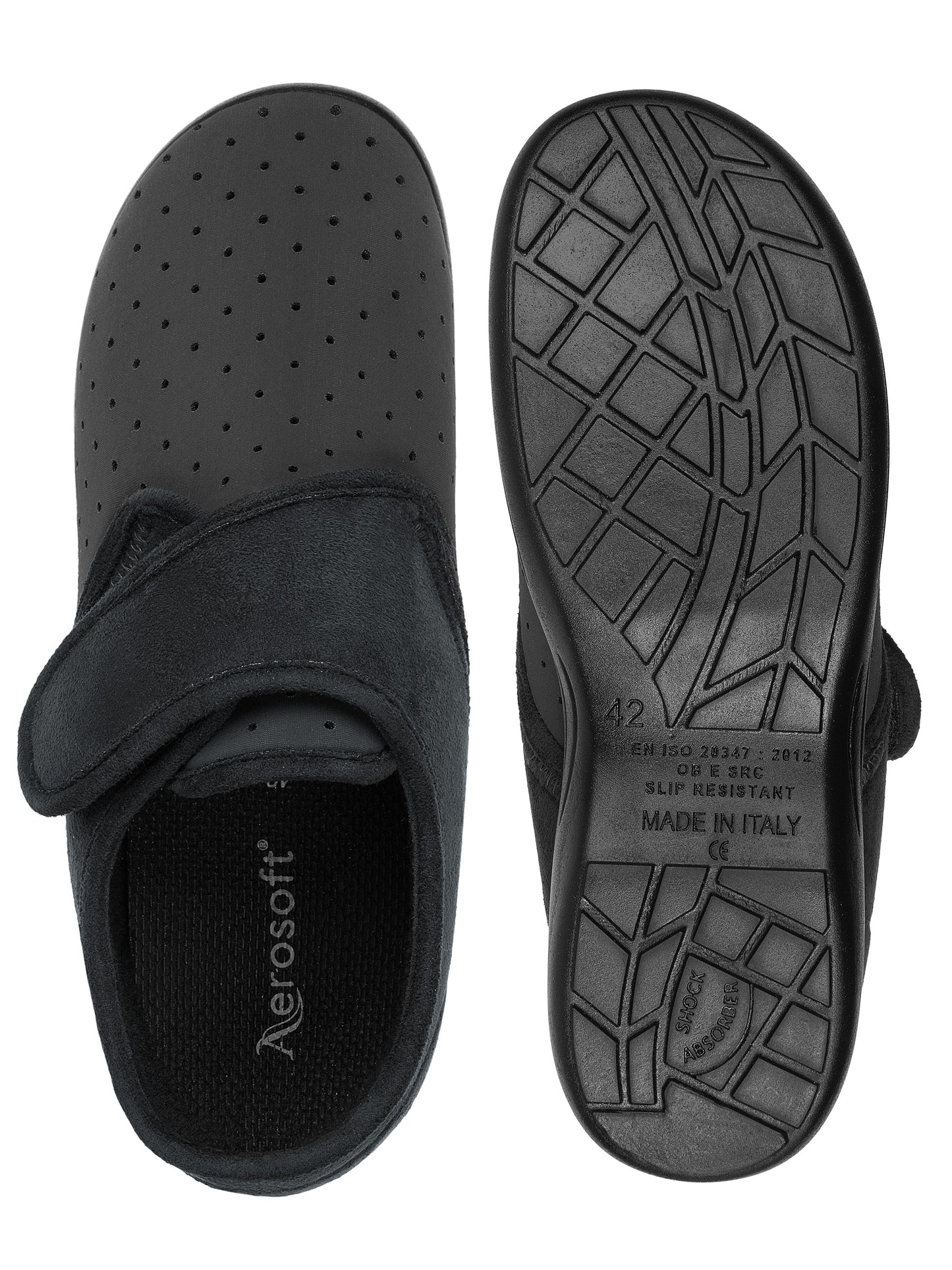 Aerosoft Klett-Hausschuh Stretch 10, für Damen und Herren