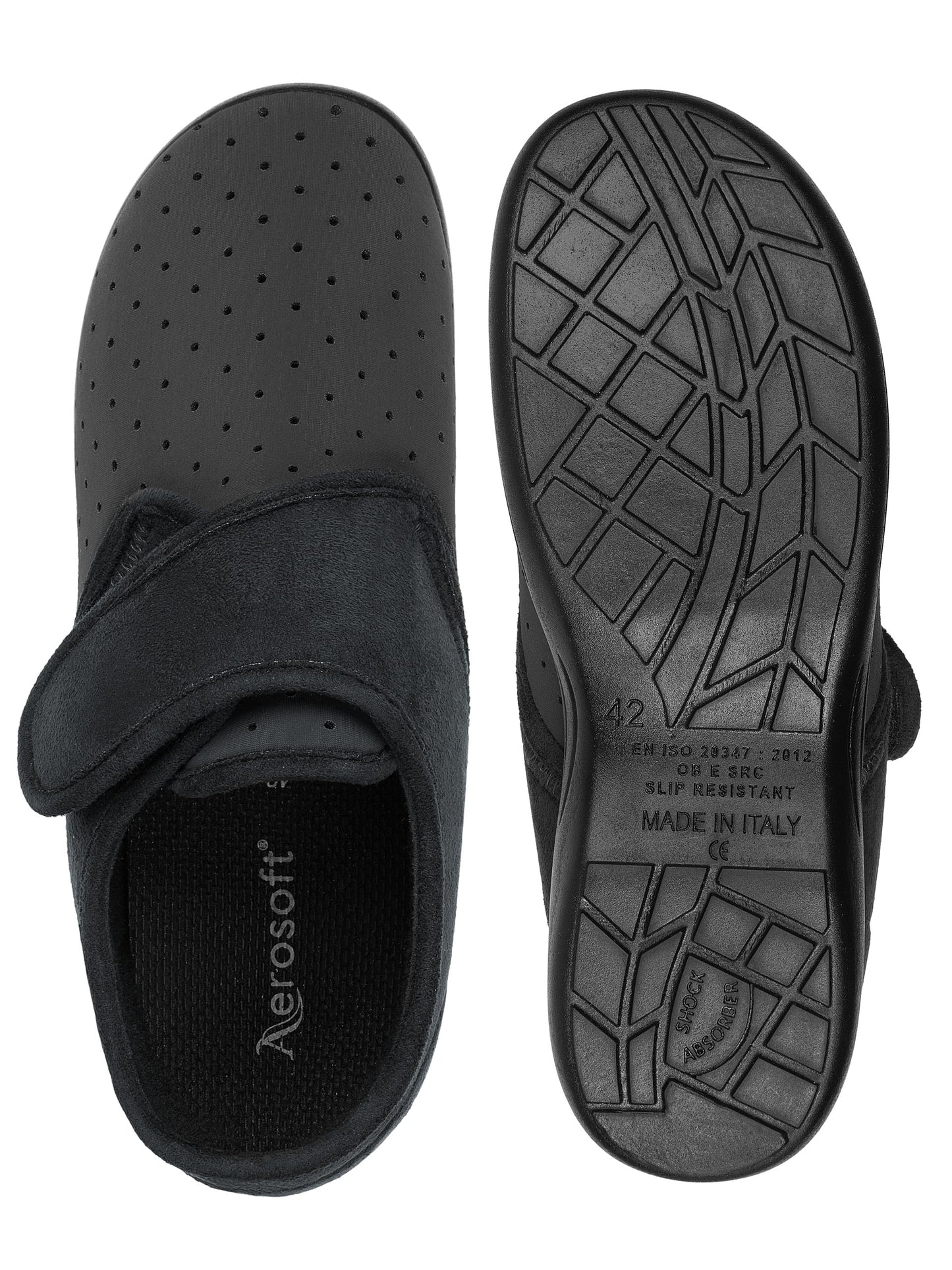 Aerosoft Klett-Hausschuh Stretch 10, für Damen und Herren