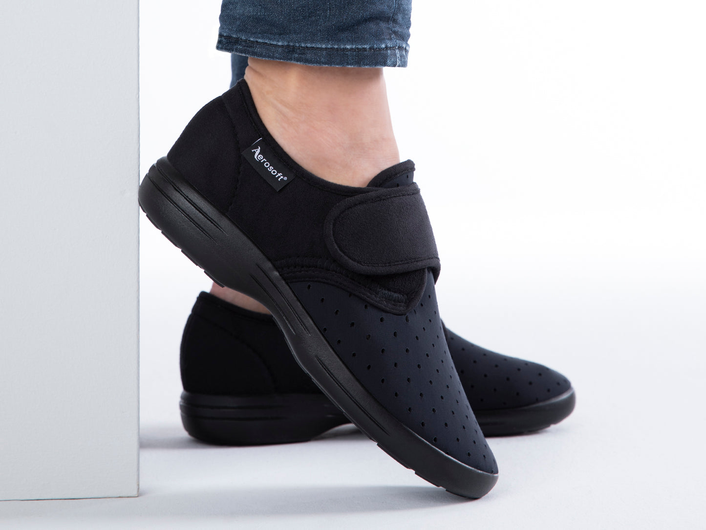 Aerosoft Klett-Hausschuh Stretch 10, für Damen und Herren