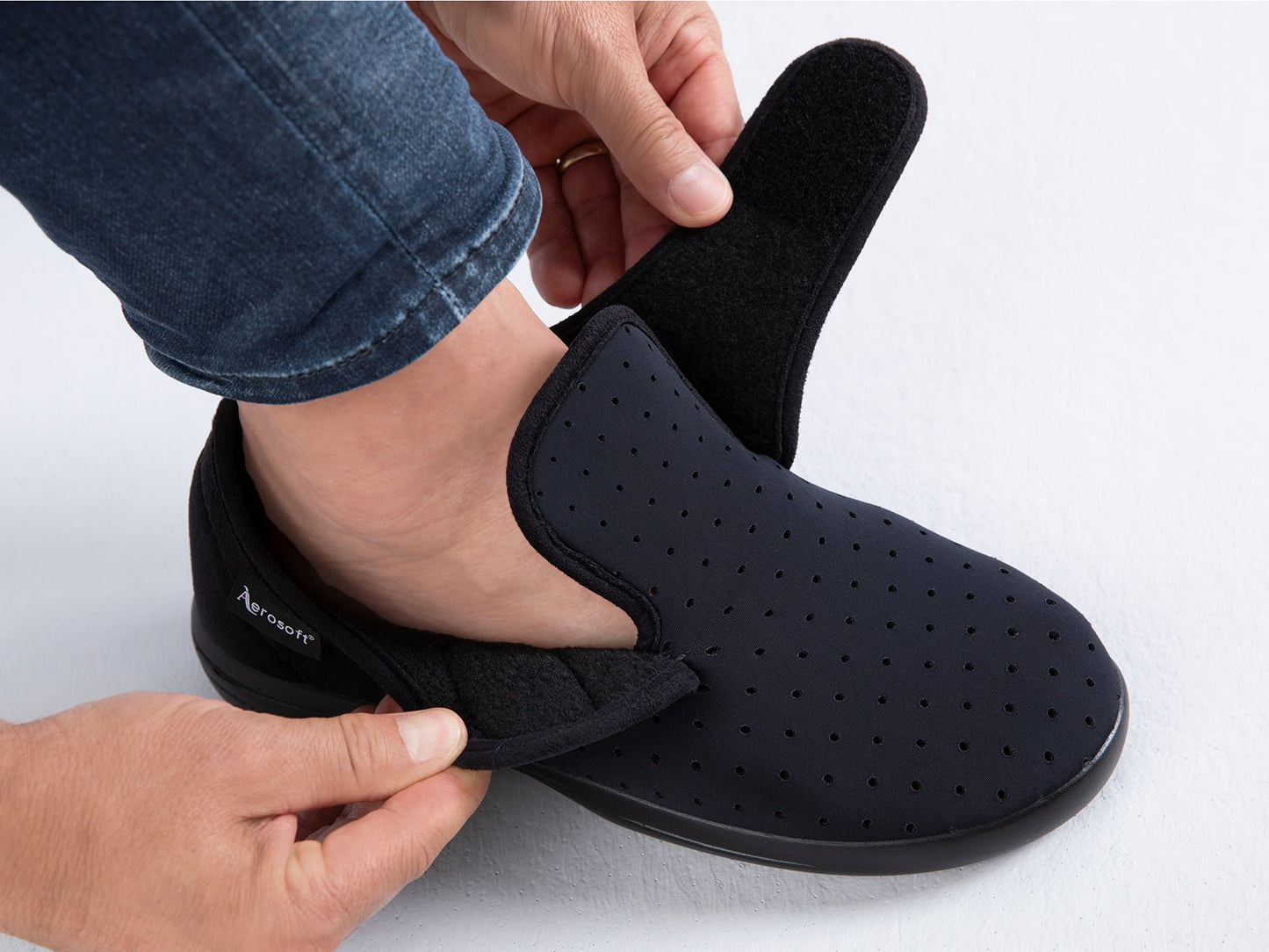 Aerosoft Klett-Hausschuh Stretch 10, für Damen und Herren