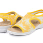 Damen Stretch Sandalette Modell Stretch 05 von Aerosoft in der Farbe Palme gelb als Schuh-Paar Ansicht