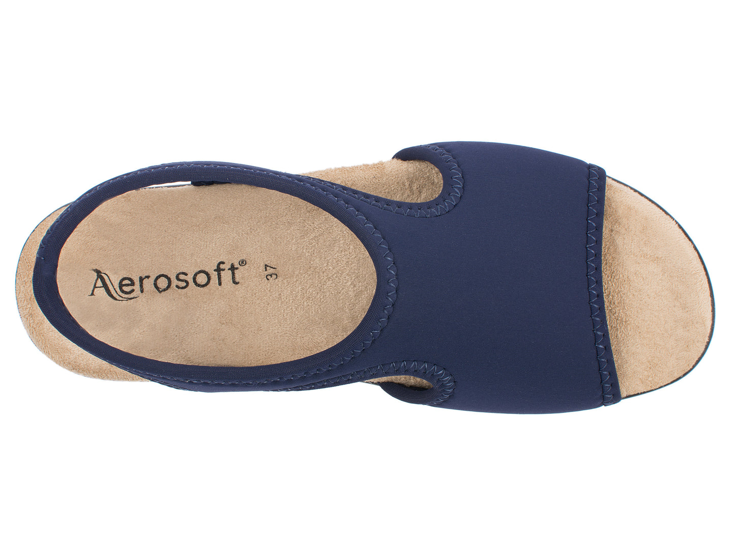 Damen Stretch Sandalette Modell Stretch 05 von Aerosoft in Farbe blau von oben