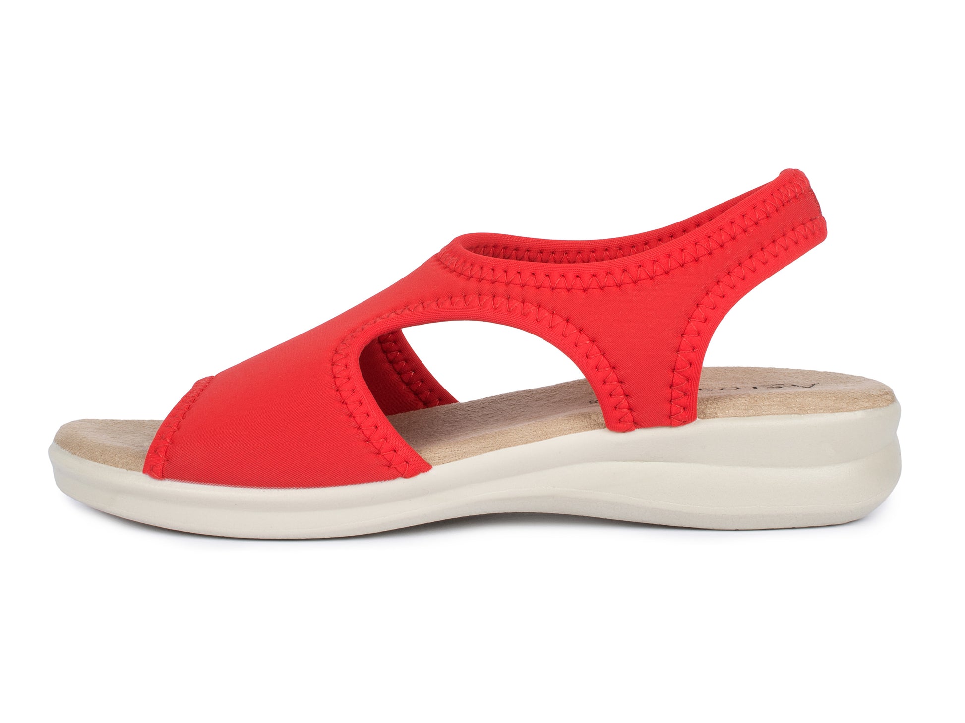 Damen Stretch Sandalette Modell Stretch 05 von Aerosoft in der Farbe rot von der Außen-Seite