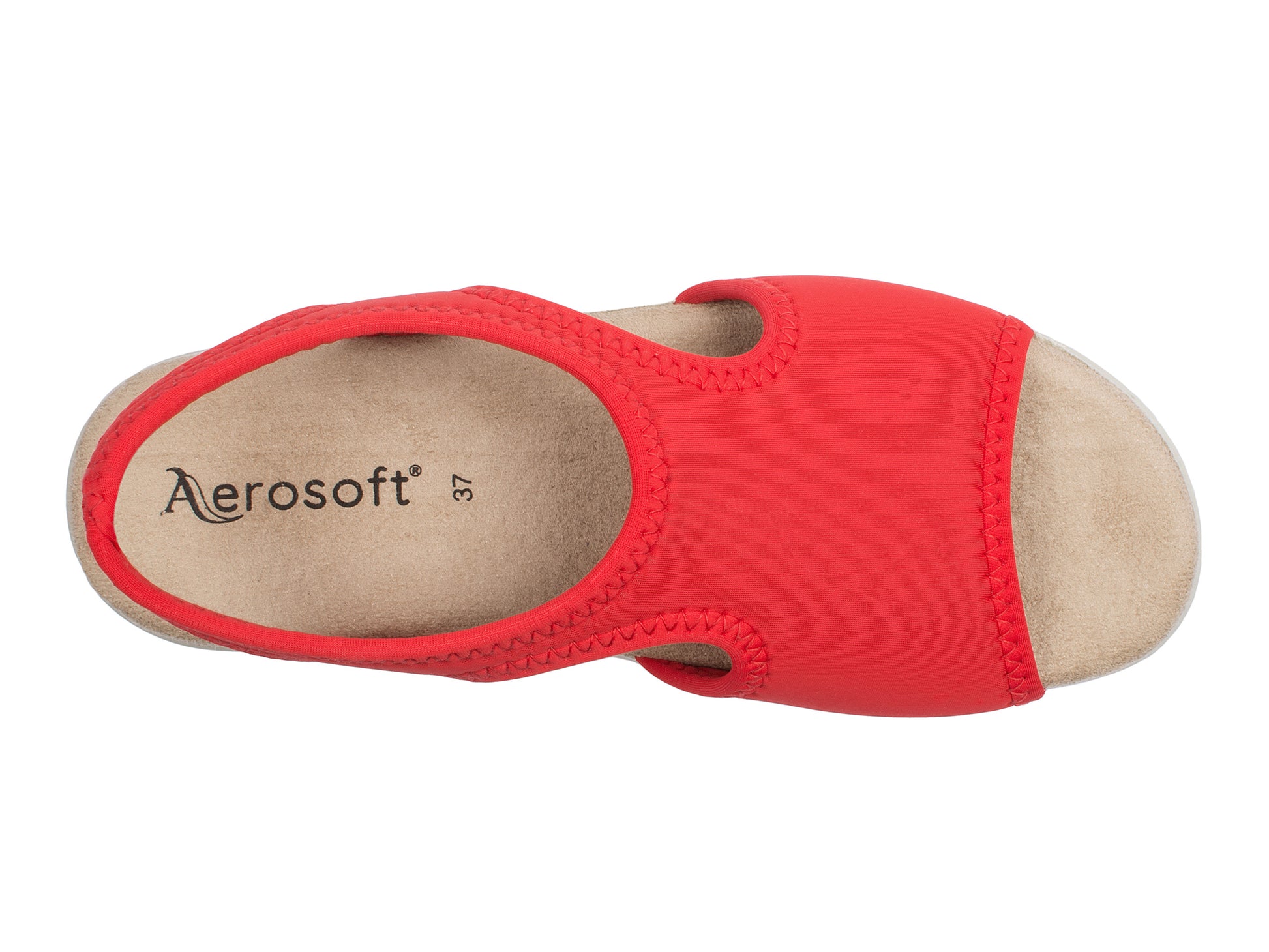 Damen Stretch Sandalette Modell Stretch 05 von Aerosoft in der Farbe rot von oben