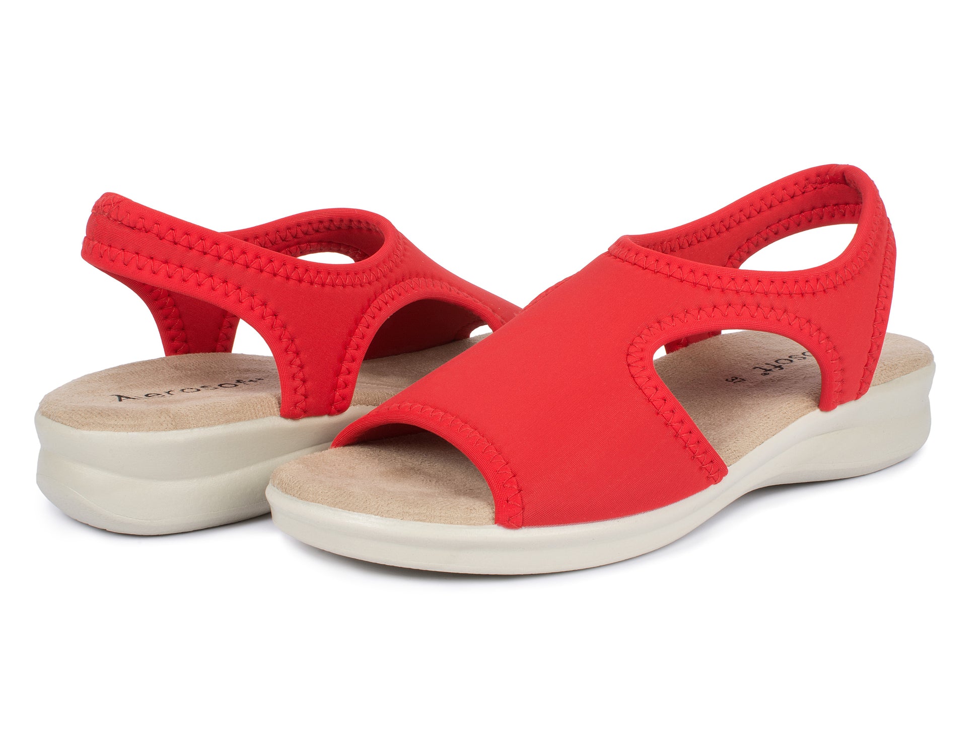 Damen Stretch Sandalette Modell Stretch 05 von Aerosoft in der Farbe rot als Schuh-Paar