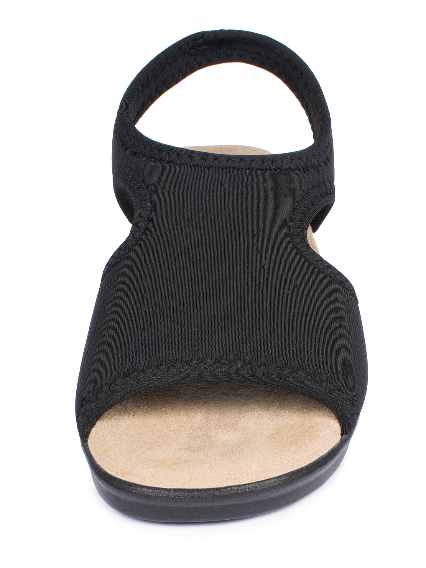 Damen Stretch Sandalette Modell Stretch 05 von Aerosoft in Farbe schwarz von vorne