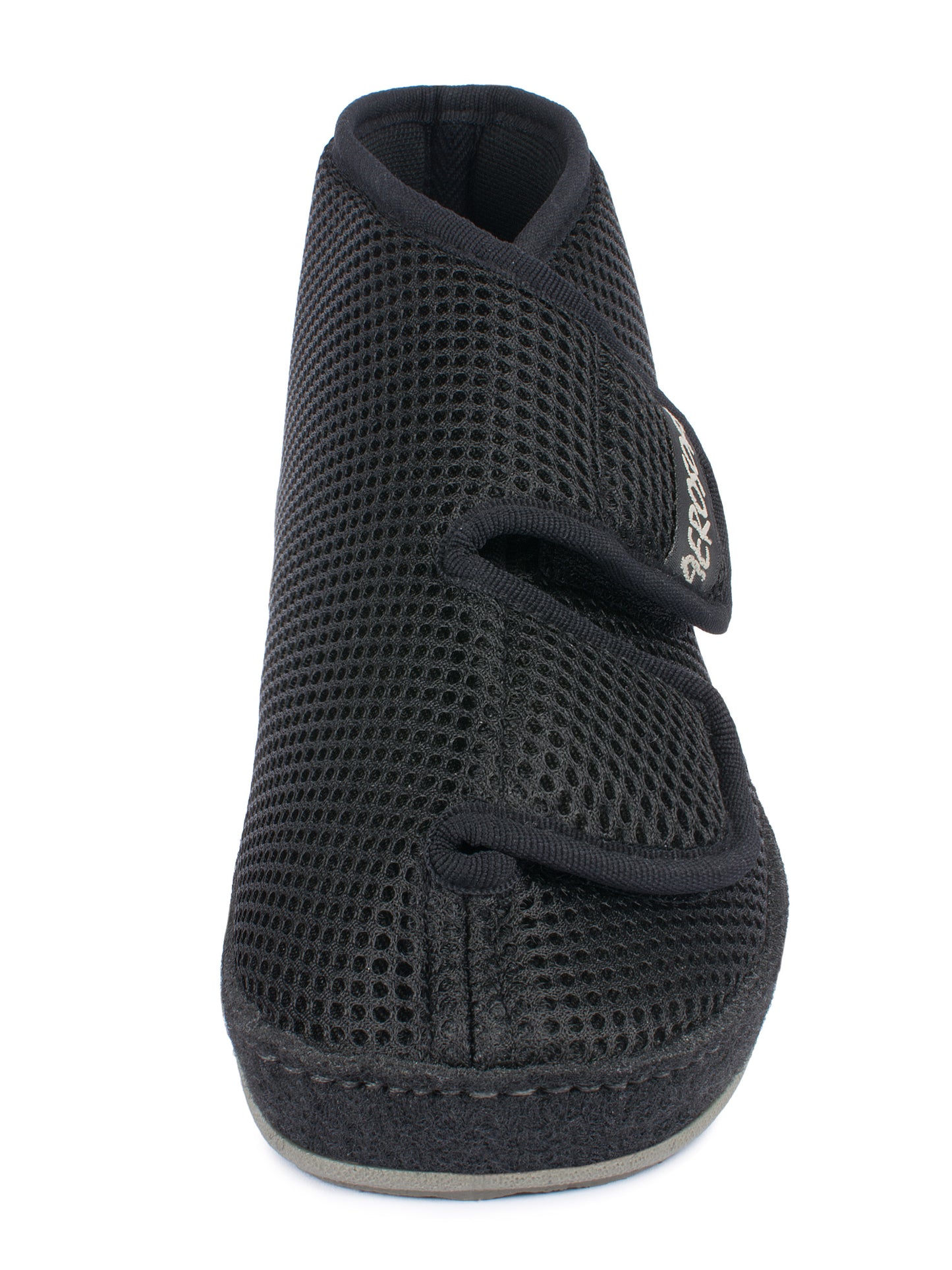 Frontansicht des schwarzen Aerosoft 6062 druckentlastenden Stiefels