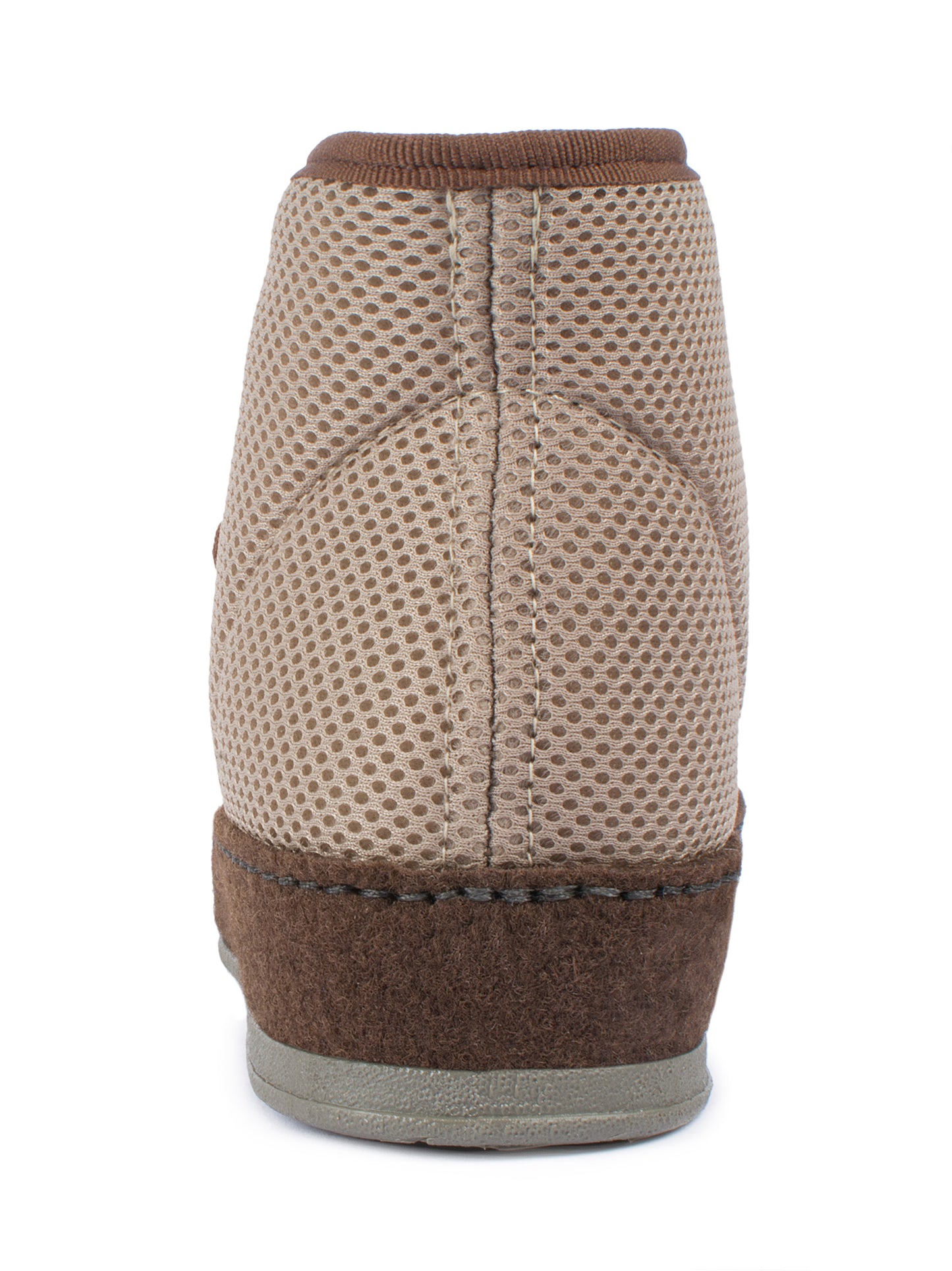 Rückansicht des taupefarbenen Aerosoft Stiefels 6062 mit fester Ferse