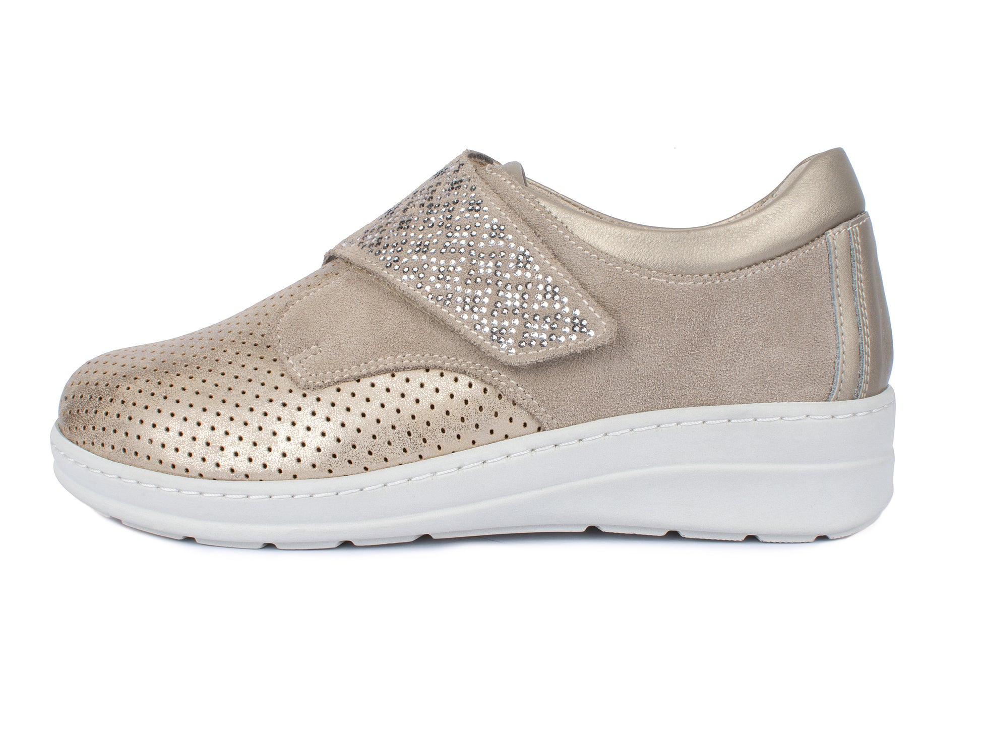 Jürgen Hirsch Leder-Halbschuh Comfort 05 in Beige – Außenansicht aus Leder