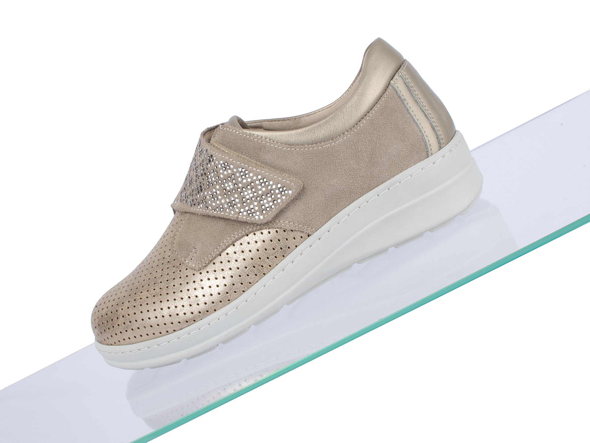 Jürgen Hirsch Leder-Halbschuh Comfort 05 in Beige – Detail Rutschhemmung