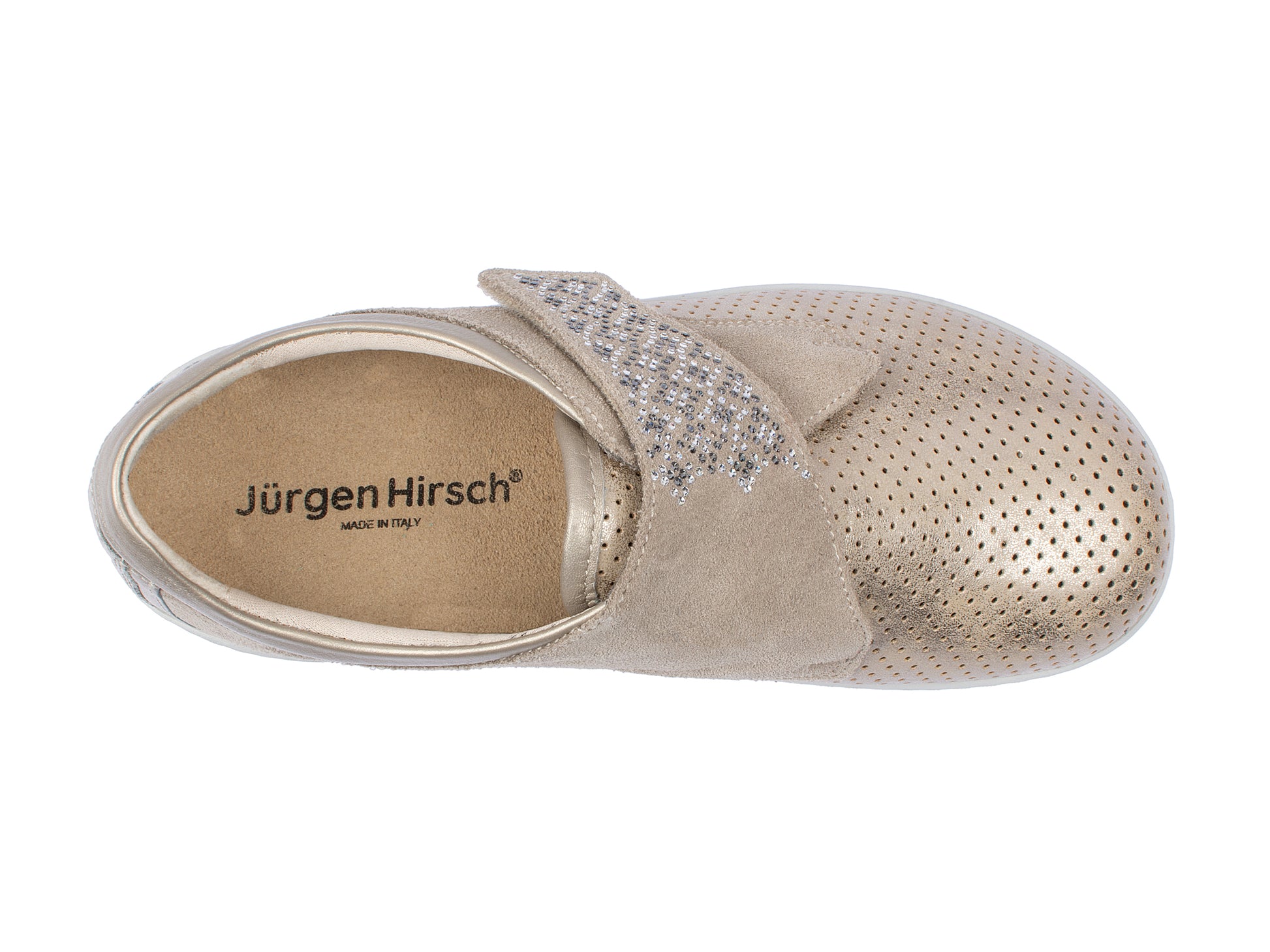 Jürgen Hirsch Leder-Halbschuh Comfort 05 in Beige – Ansicht von oben