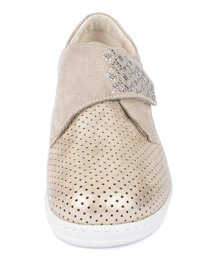 Jürgen Hirsch Leder-Halbschuh Comfort 05 in Beige – Vorderansicht