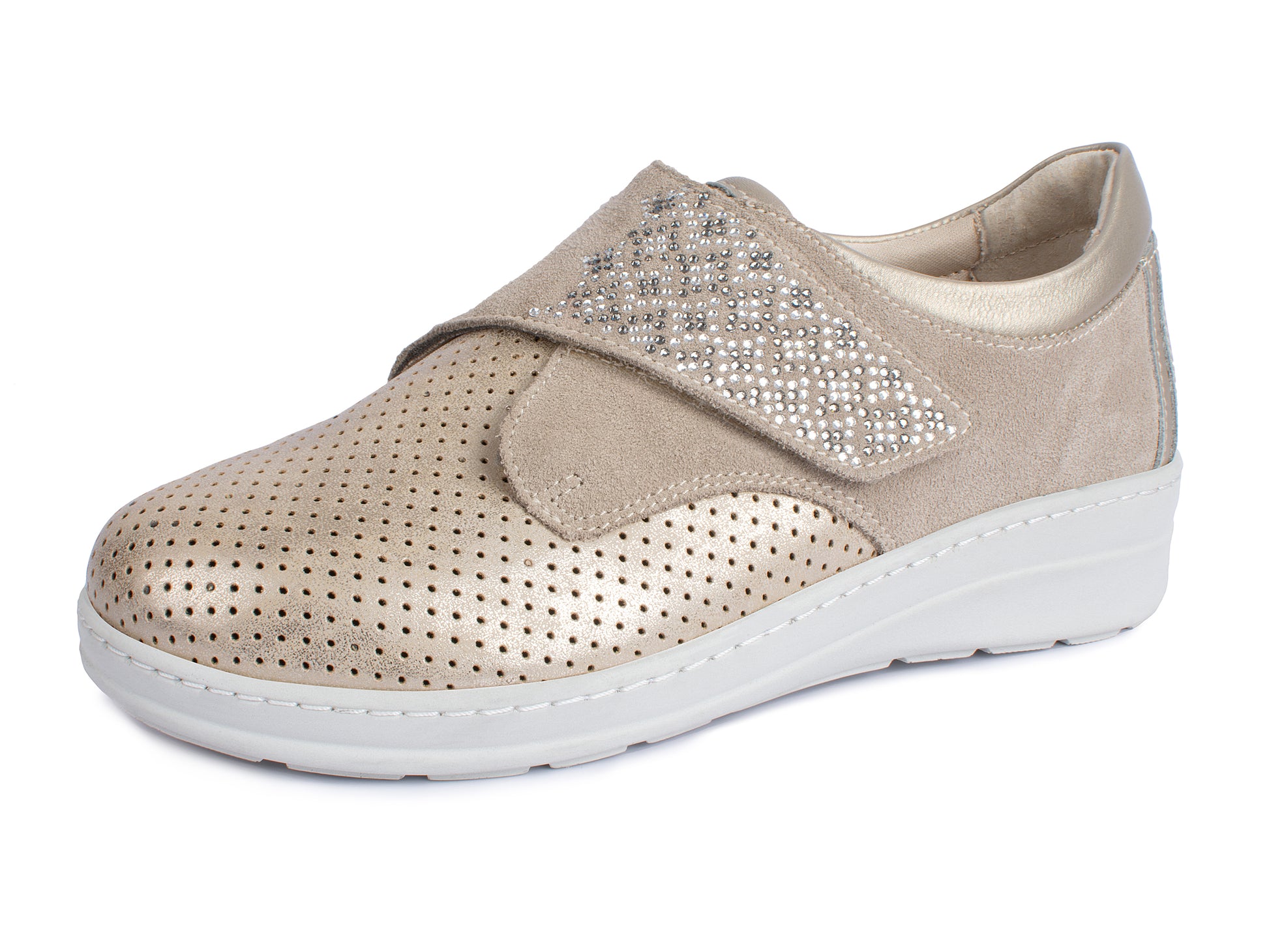 Jürgen Hirsch Leder-Halbschuh Comfort 05 in Beige – Seitenansicht