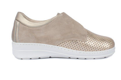 Jürgen Hirsch Leder-Halbschuh Comfort 05 in Beige – Innenansicht