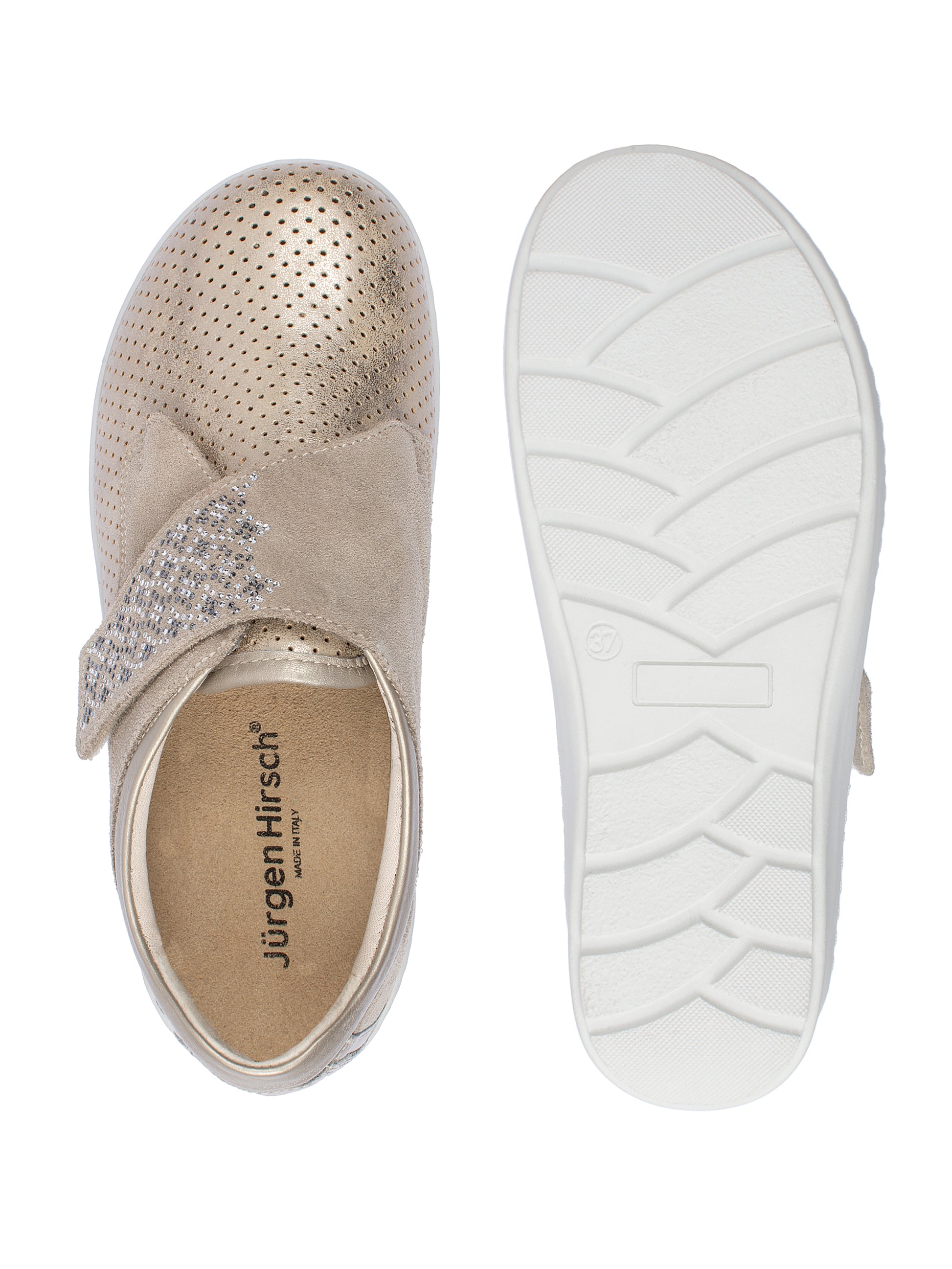 Jürgen Hirsch Leder-Halbschuh Comfort 05 in Beige – Ansicht von oben