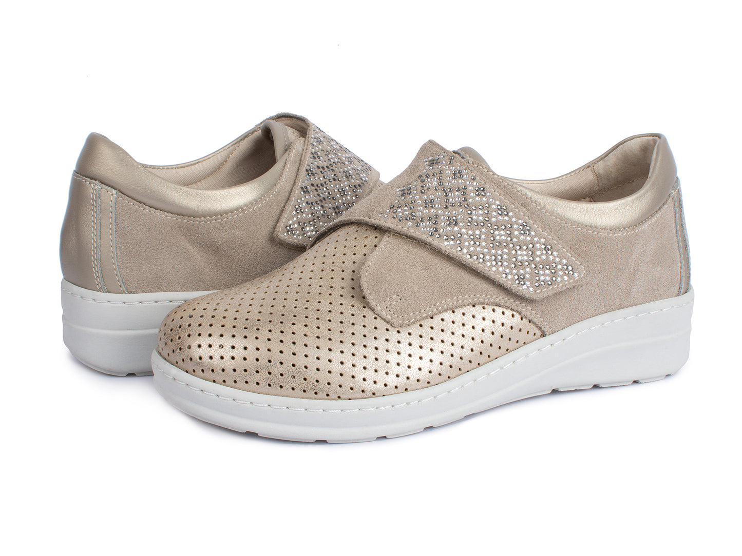 Jürgen Hirsch Leder-Halbschuh Comfort 05 in Beige – Paaransicht