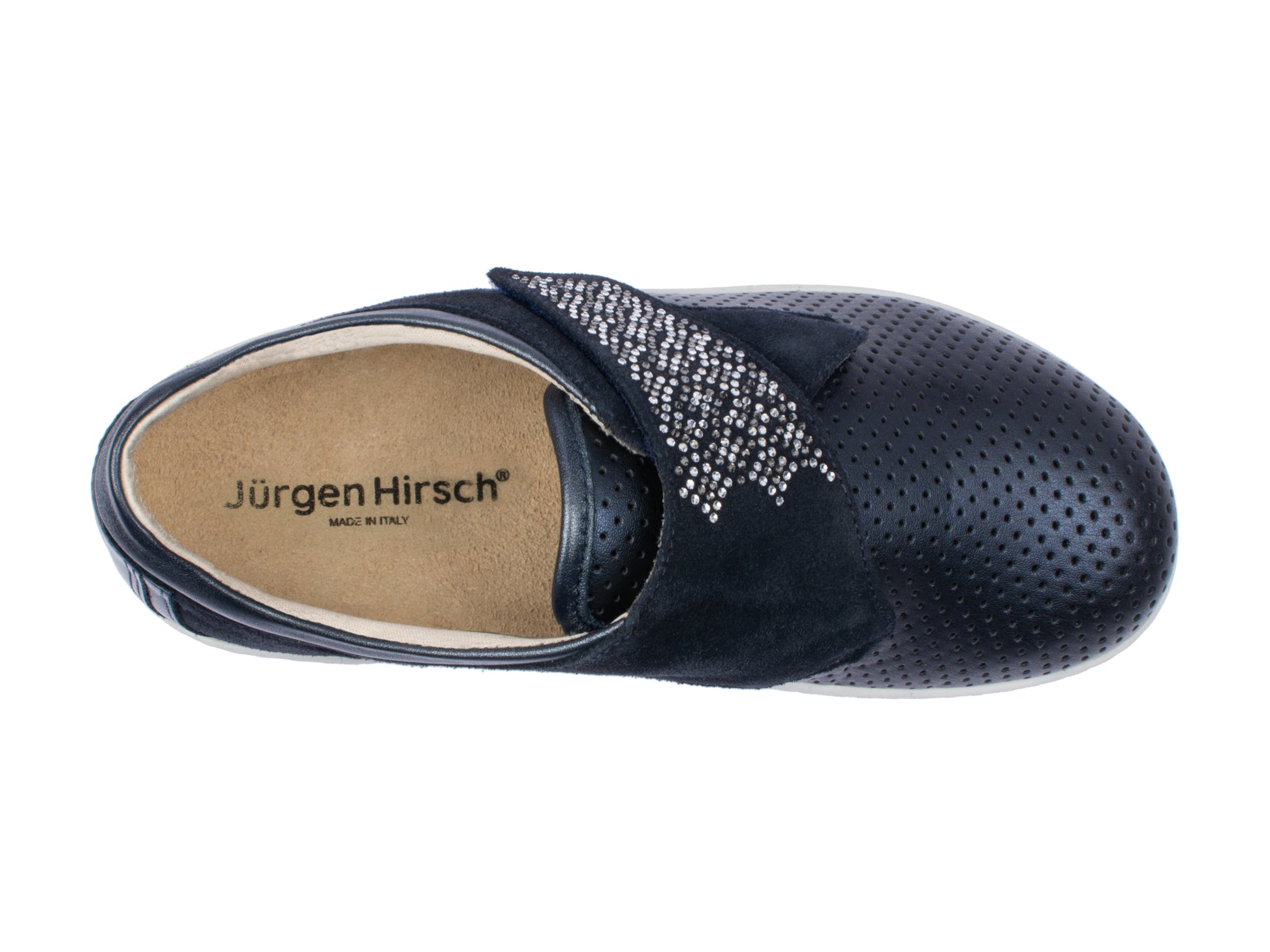 Jürgen Hirsch Leder-Halbschuh Comfort 05 in Dunkelblau – Ansicht von oben
