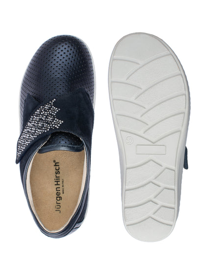 Jürgen Hirsch Leder-Halbschuh Comfort 05 in Dunkelblau – kombinierte Ansichten