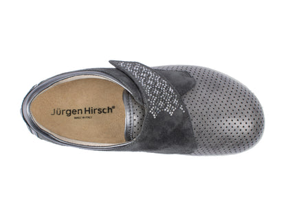 Jürgen Hirsch Leder-Halbschuh Comfort 05 in Grau – Ansicht von oben