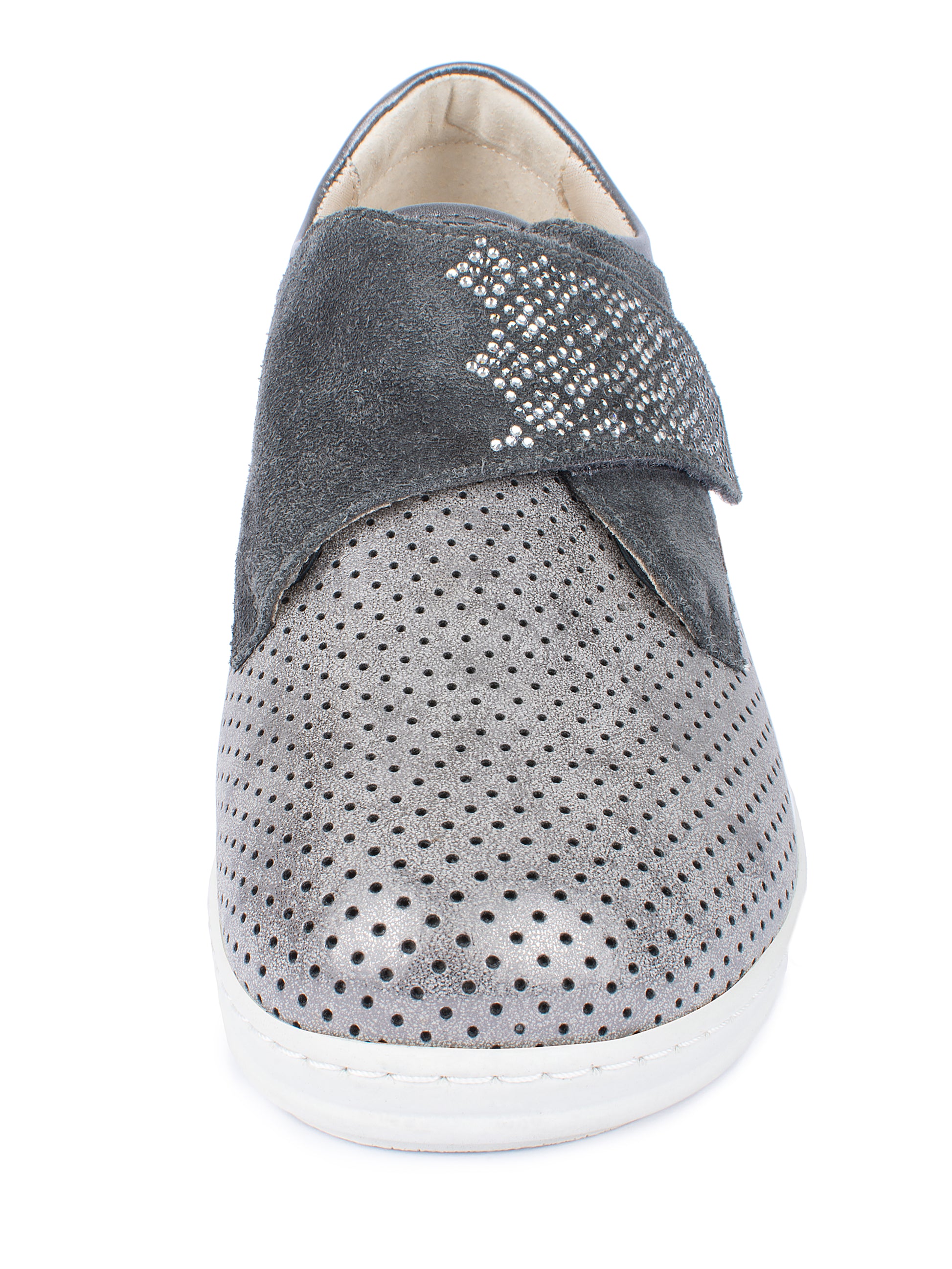 Jürgen Hirsch Leder-Halbschuh Comfort 05 in Grau – Vorderansicht