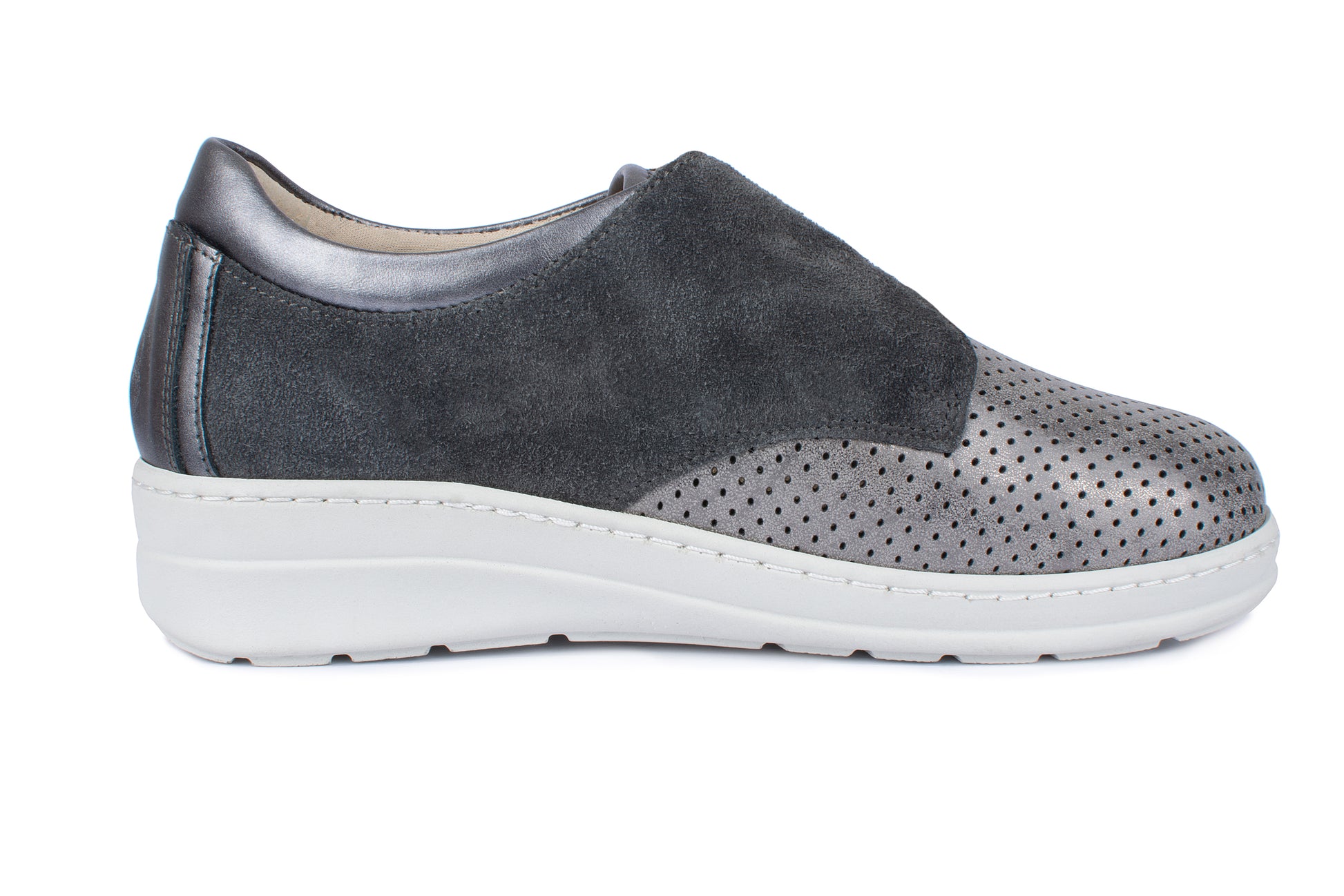 Jürgen Hirsch Leder-Halbschuh Comfort 05 in Grau – Innenansicht