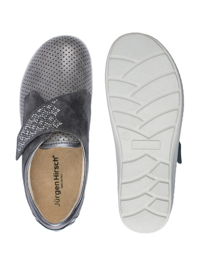 Jürgen Hirsch Leder-Halbschuh Comfort 05 in Grau – kombinierte Ansichten
