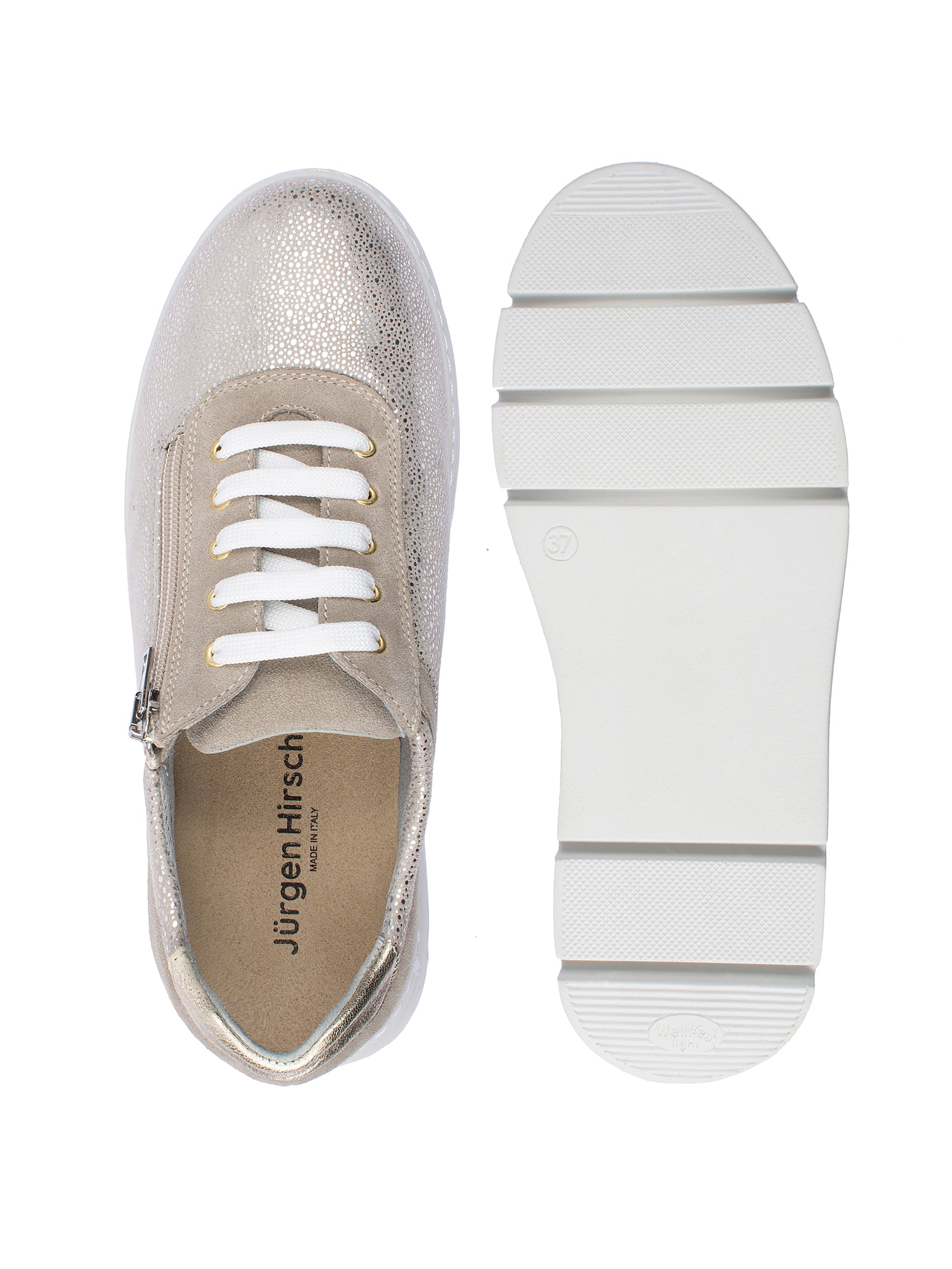 Jürgen Hirsch Leder-Halbschuh Comfort 06 in Beige – Paaransicht