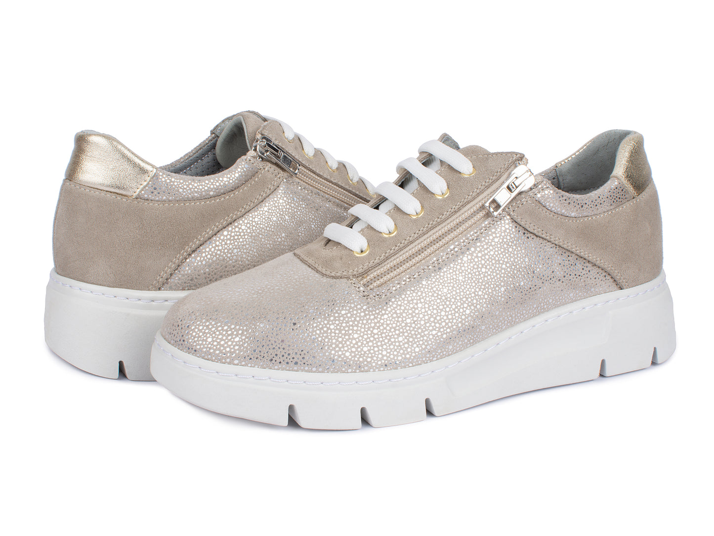 Jürgen Hirsch Leder-Halbschuh Comfort 06 in Beige – Paaransicht