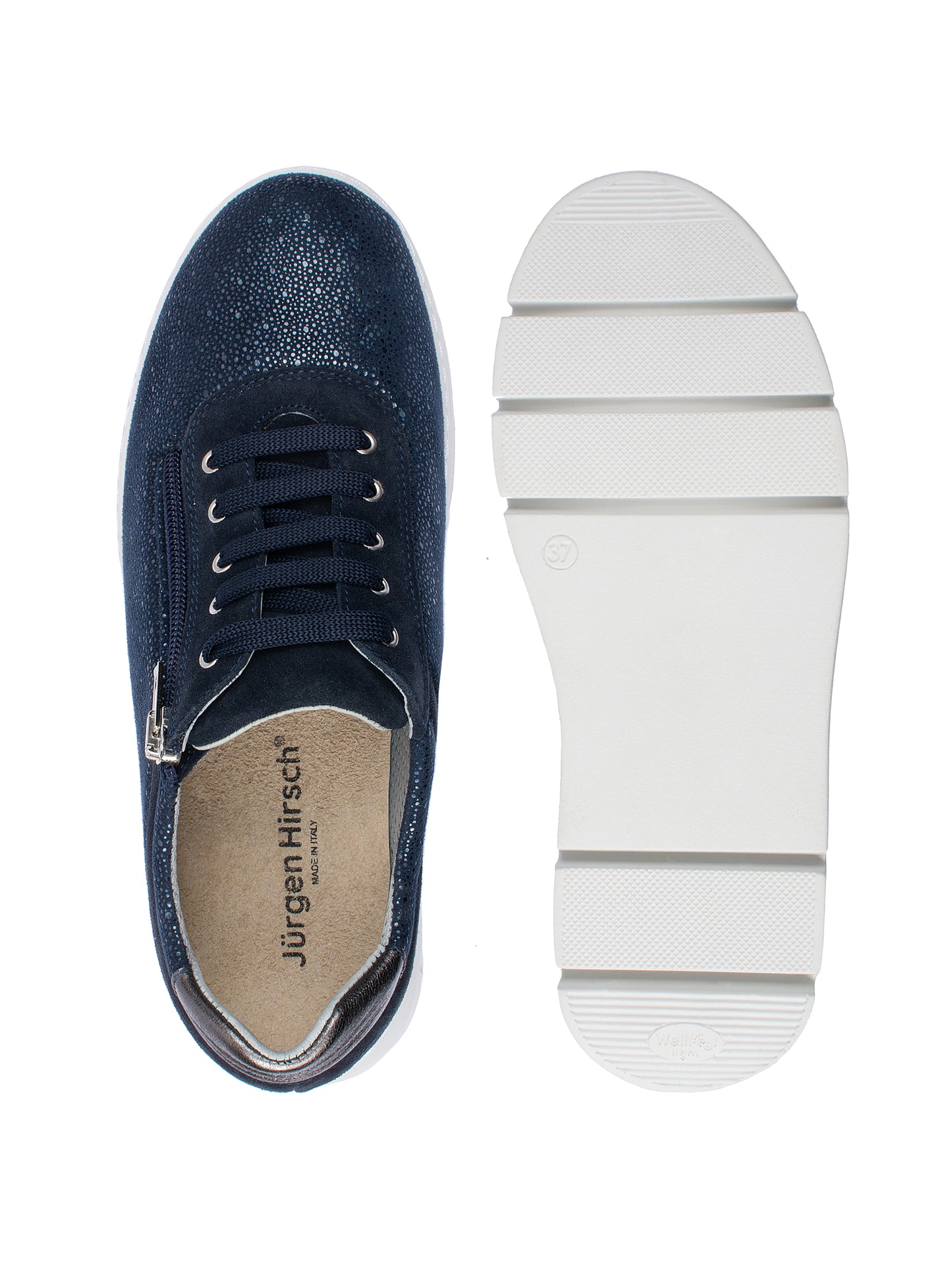 Jürgen Hirsch Leder-Halbschuh Comfort 06 in Dunkelblau – Paaransicht