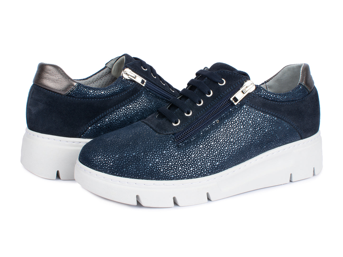 Jürgen Hirsch Leder-Halbschuh Comfort 06 in Dunkelblau – Paaransicht