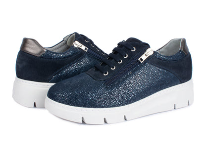 Jürgen Hirsch Leder-Halbschuh Comfort 06 in Dunkelblau – Paaransicht