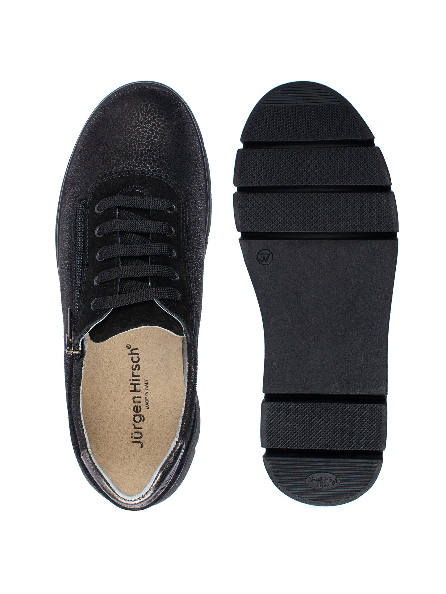 Jürgen Hirsch Leder-Halbschuh Comfort 06 in Schwarz – Paaransicht