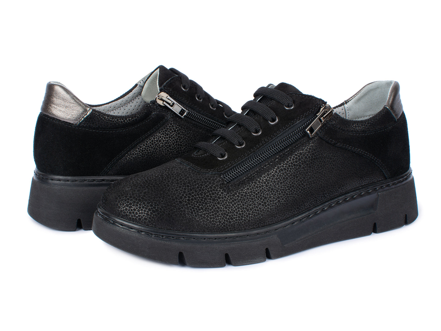 Jürgen Hirsch Leder-Halbschuh Comfort 06 in Schwarz – Paaransicht