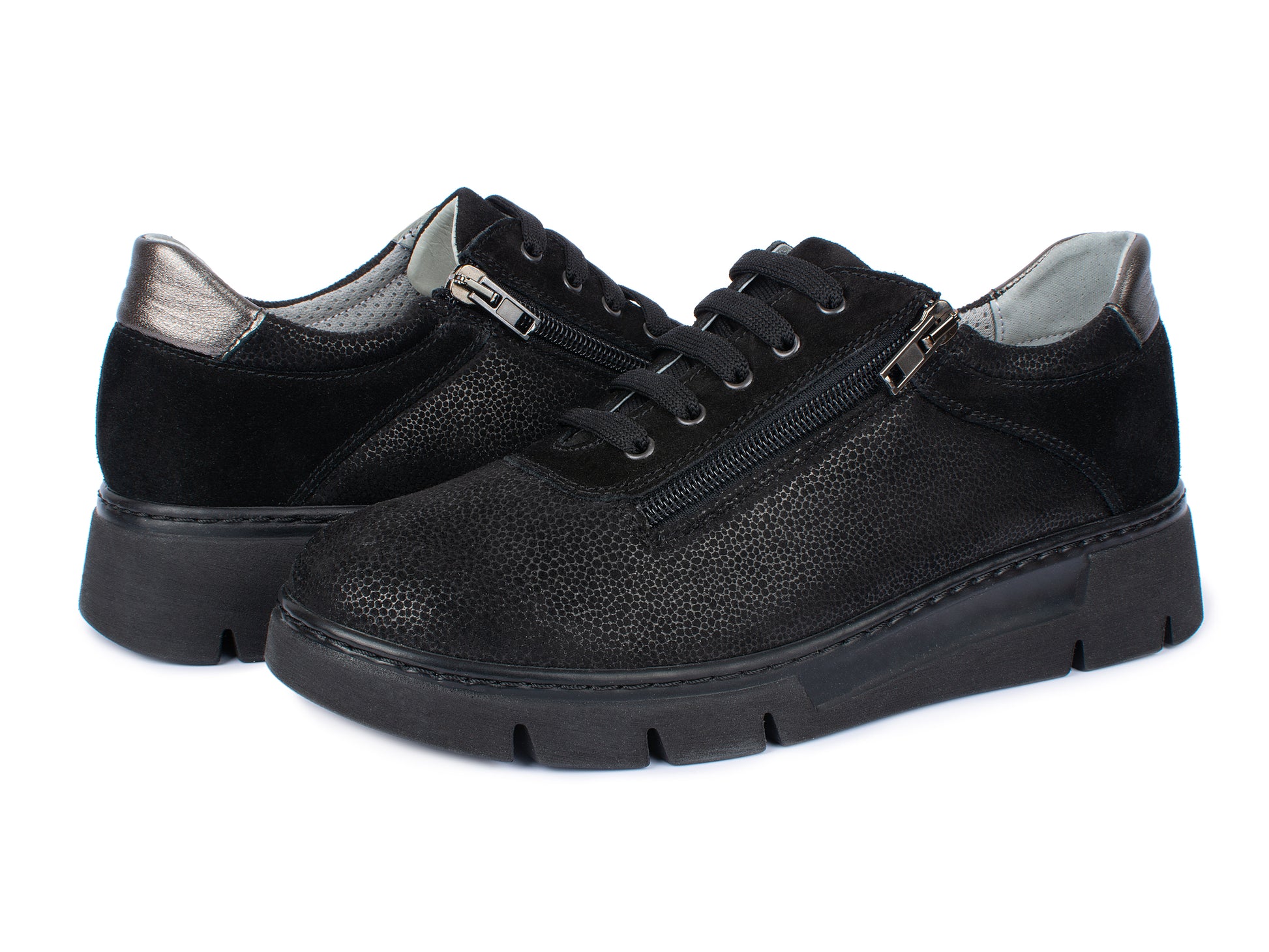 Jürgen Hirsch Leder-Halbschuh Comfort 06 in Schwarz – Paaransicht