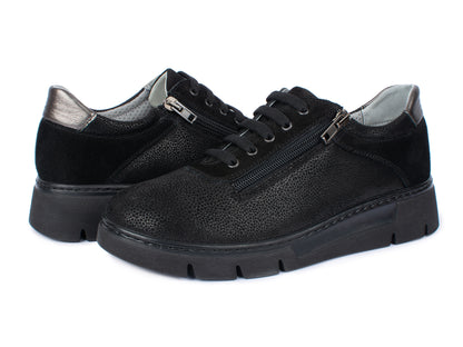 Jürgen Hirsch Leder-Halbschuh Comfort 06 in Schwarz – Paaransicht