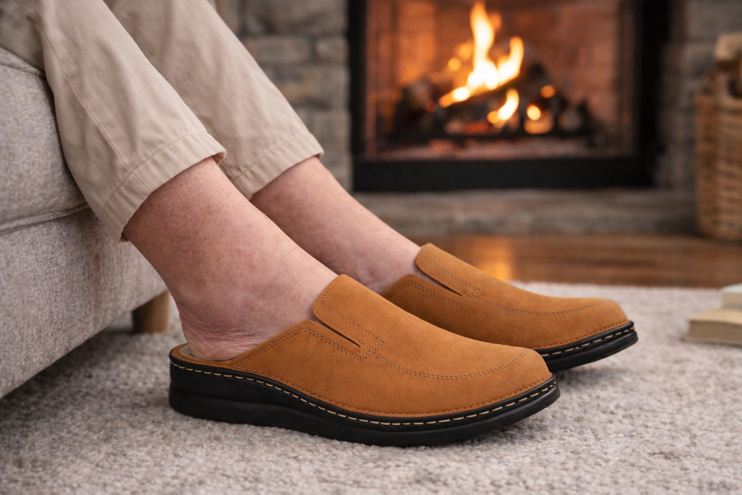 Jürgen Hirsch Herren Leder Clog Ergo 04