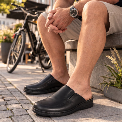 Jürgen Hirsch Herren Leder Clog Ergo 04