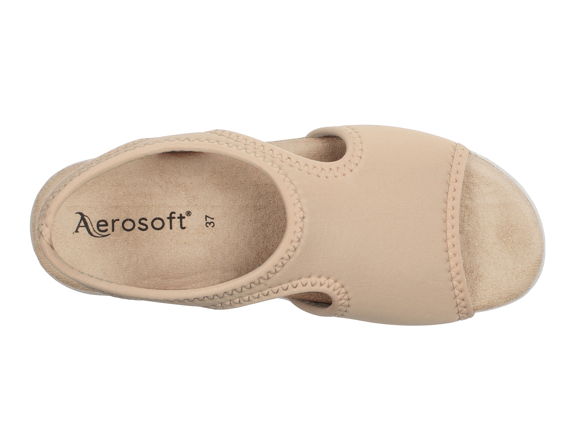 Damen Stretch Sandalette Modell Stretch 05 von Aerosoft in Farbe beige von oben